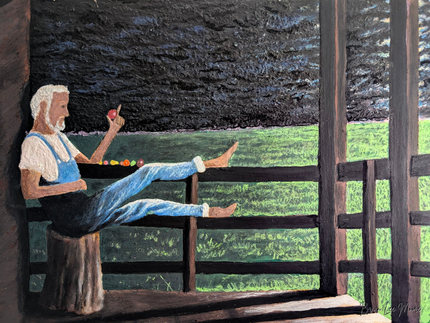 Digital Prints - Old Man Appreciating the Fruit of His Efforts
