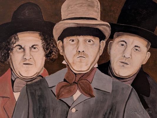Digital Print - Hand Painted Portraits of the Three Stooges